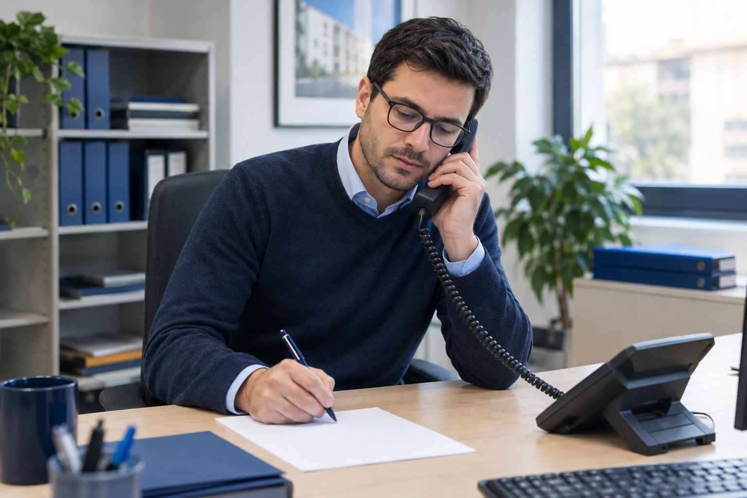 Collaboratore dello studio condominiale raccoglie una richiesta al telefono